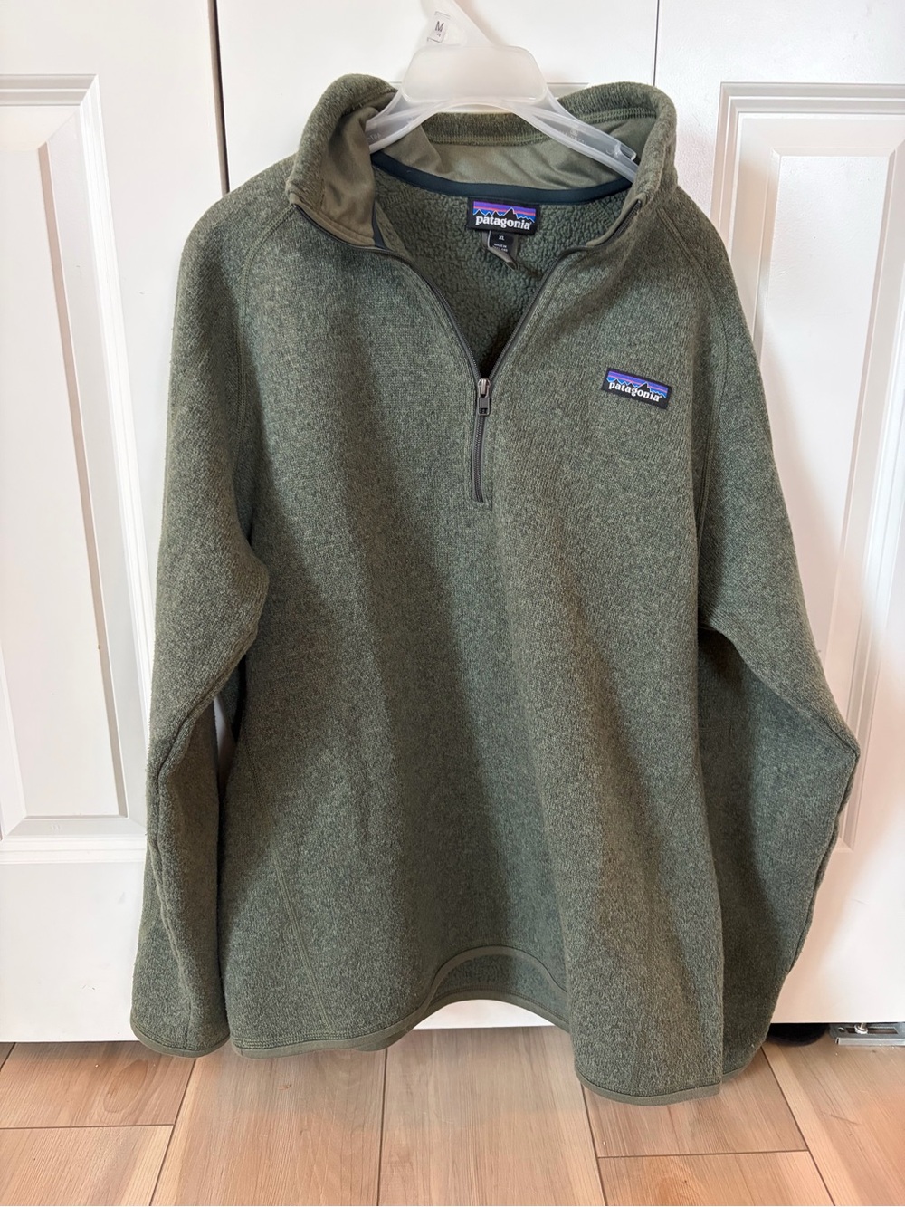 Women’s Patagonia Better Sweater 1/4 Zip Fleece Pullover Olive Green XL - Picture 2 of 7